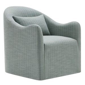 Modway Furniture Bardot Slipcovered Shelter Arm Accent Chair with Striped Fabric for Coastal Living Blue EEI-7776-SPA