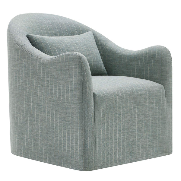 Modway Furniture Bardot Slipcovered Shelter Arm Accent Chair with Striped Fabric for Coastal Living Blue EEI-7776-SPA