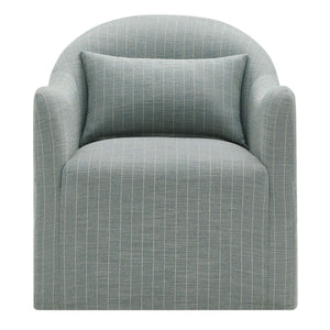Modway Furniture Bardot Slipcovered Shelter Arm Accent Chair with Striped Fabric for Coastal Living Blue EEI-7776-SPA
