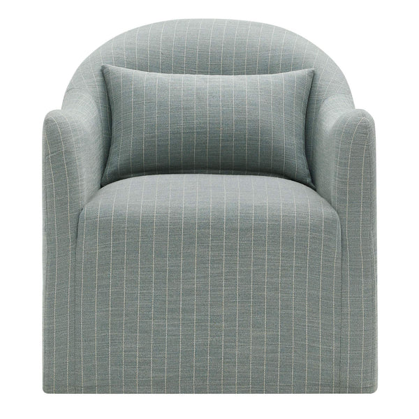 Modway Furniture Bardot Slipcovered Shelter Arm Accent Chair with Striped Fabric for Coastal Living Blue EEI-7776-SPA