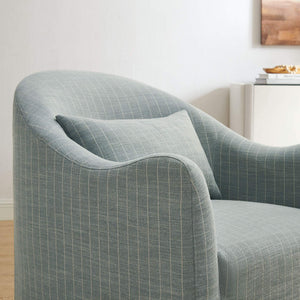 Modway Furniture Bardot Slipcovered Shelter Arm Accent Chair with Striped Fabric for Coastal Living Blue EEI-7776-SPA