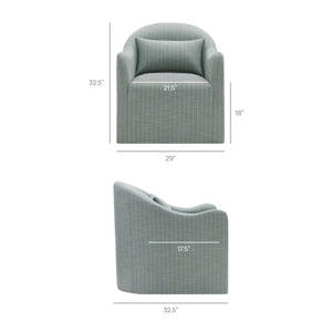 Modway Furniture Bardot Slipcovered Shelter Arm Accent Chair with Striped Fabric for Coastal Living Blue EEI-7776-SPA