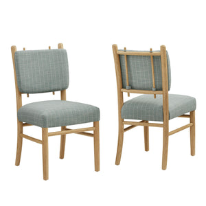Modway Furniture Mauden Striped Upholstered Dining Chairs with Rubberwood Frame for Coastal Rooms Blue EEI-7777-SPA
