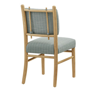 Modway Furniture Mauden Striped Upholstered Dining Chairs with Rubberwood Frame for Coastal Rooms Blue EEI-7777-SPA