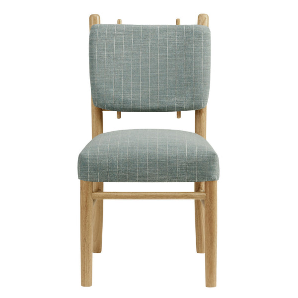 Modway Furniture Mauden Striped Upholstered Dining Chairs with Rubberwood Frame for Coastal Rooms Blue EEI-7777-SPA