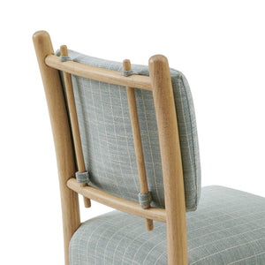 Modway Furniture Mauden Striped Upholstered Dining Chairs with Rubberwood Frame for Coastal Rooms Blue EEI-7777-SPA