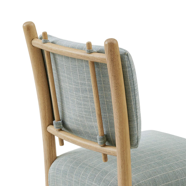 Modway Furniture Mauden Striped Upholstered Dining Chairs with Rubberwood Frame for Coastal Rooms Blue EEI-7777-SPA