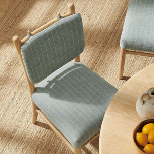 Modway Furniture Mauden Striped Upholstered Dining Chairs with Rubberwood Frame for Coastal Rooms Blue EEI-7777-SPA