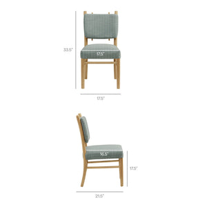 Modway Furniture Mauden Striped Upholstered Dining Chairs with Rubberwood Frame for Coastal Rooms Blue EEI-7777-SPA