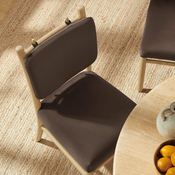 Modway Furniture Mauden Performance Velvet Dining Chairs Set with Rubberwood Frame for Coastal Rooms Chocolate Brown EEI-7778-CHB