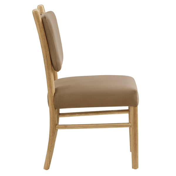 Modway Furniture Mauden Performance Velvet Dining Chairs Set with Rubberwood Frame for Coastal Rooms Taupe EEI-7778-TAU