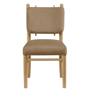 Modway Furniture Mauden Performance Velvet Dining Chairs Set with Rubberwood Frame for Coastal Rooms Taupe EEI-7778-TAU
