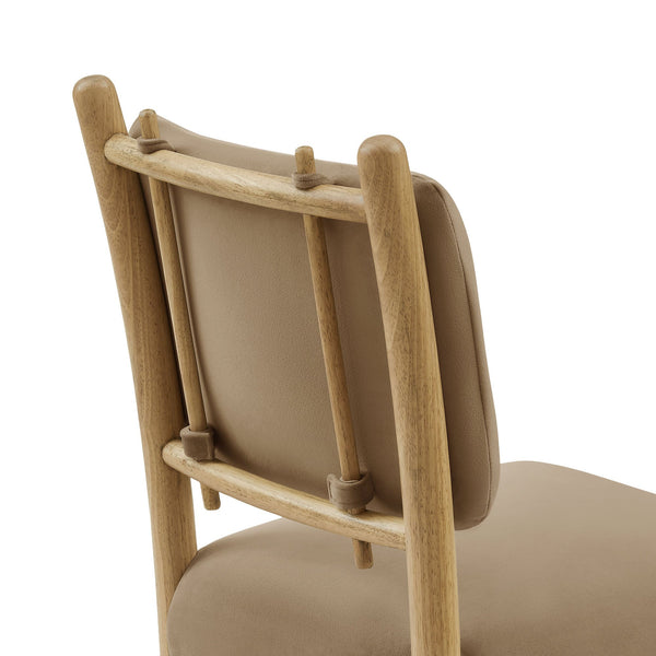 Modway Furniture Mauden Performance Velvet Dining Chairs Set with Rubberwood Frame for Coastal Rooms Taupe EEI-7778-TAU