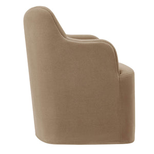 Modway Furniture Cordelle Modway Linen Blend Swivel Dining Chair with Sculptural Curved Back for Modern Spaces Brown EEI-7779-ALM