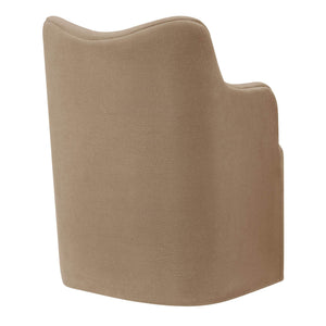 Modway Furniture Cordelle Modway Linen Blend Swivel Dining Chair with Sculptural Curved Back for Modern Spaces Brown EEI-7779-ALM