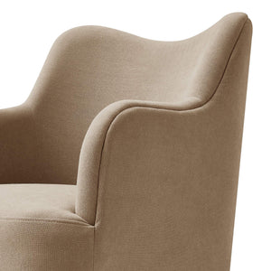 Modway Furniture Cordelle Modway Linen Blend Swivel Dining Chair with Sculptural Curved Back for Modern Spaces Brown EEI-7779-ALM