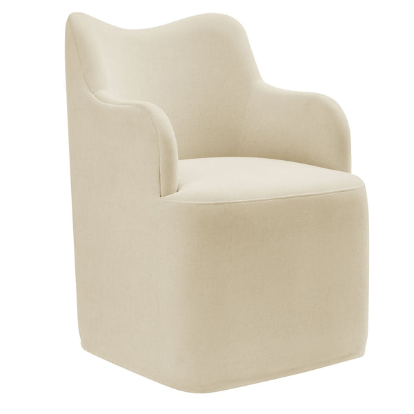 Modway Furniture Cordelle Modway Linen Blend Swivel Dining Chair with Sculptural Curved Back for Modern Spaces Gray EEI-7779-LIN