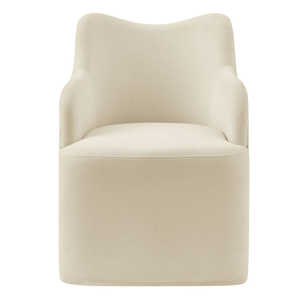 Modway Furniture Cordelle Modway Linen Blend Swivel Dining Chair with Sculptural Curved Back for Modern Spaces Gray EEI-7779-LIN