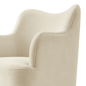 Modway Furniture Cordelle Modway Linen Blend Swivel Dining Chair with Sculptural Curved Back for Modern Spaces Gray EEI-7779-LIN