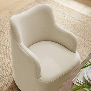 Modway Furniture Cordelle Modway Linen Blend Swivel Dining Chair with Sculptural Curved Back for Modern Spaces Gray EEI-7779-LIN