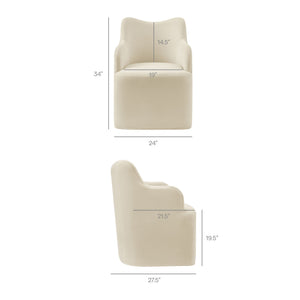 Modway Furniture Cordelle Modway Linen Blend Swivel Dining Chair with Sculptural Curved Back for Modern Spaces Gray EEI-7779-LIN