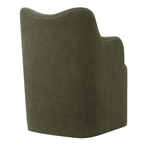Modway Furniture Cordelle Modway Linen Blend Swivel Dining Chair with Sculptural Curved Back for Modern Spaces Green EEI-7779-SGE