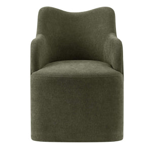 Modway Furniture Cordelle Modway Linen Blend Swivel Dining Chair with Sculptural Curved Back for Modern Spaces Green EEI-7779-SGE