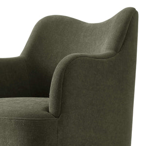Modway Furniture Cordelle Modway Linen Blend Swivel Dining Chair with Sculptural Curved Back for Modern Spaces Green EEI-7779-SGE