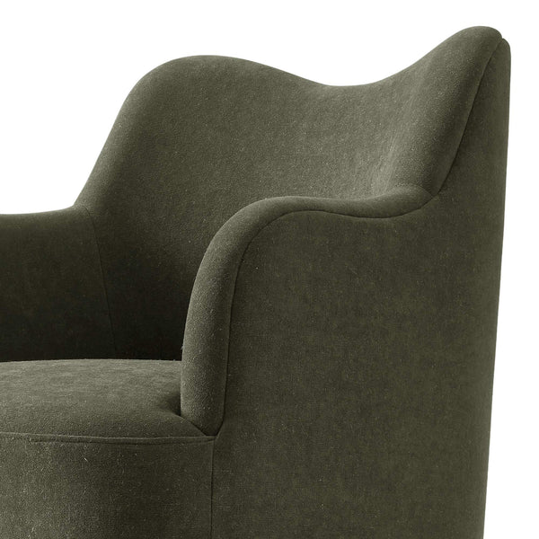 Modway Furniture Cordelle Modway Linen Blend Swivel Dining Chair with Sculptural Curved Back for Modern Spaces Green EEI-7779-SGE