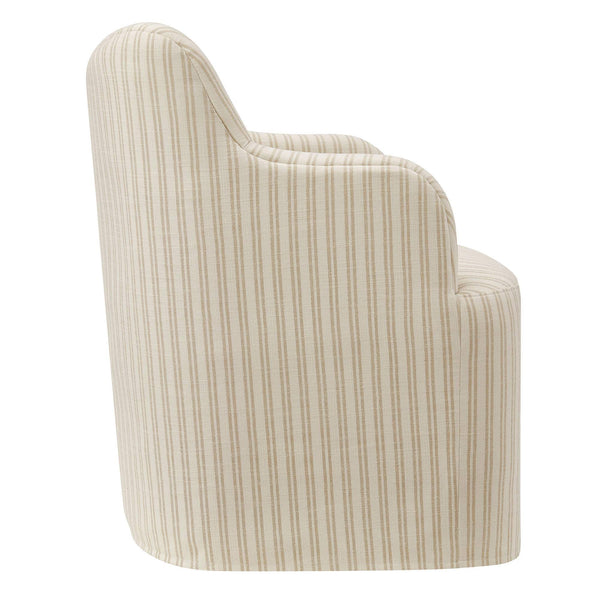 Modway Furniture Cordelle Modway Striped Linen Blend Swivel Dining Chair for Farmhouse or Coastal Rooms Oatmeal EEI-7780-OAS