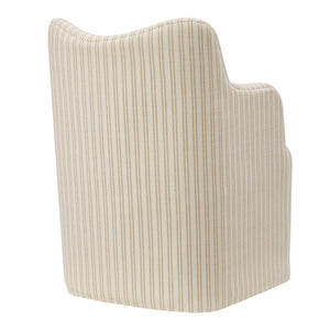 Modway Furniture Cordelle Modway Striped Linen Blend Swivel Dining Chair for Farmhouse or Coastal Rooms Oatmeal EEI-7780-OAS