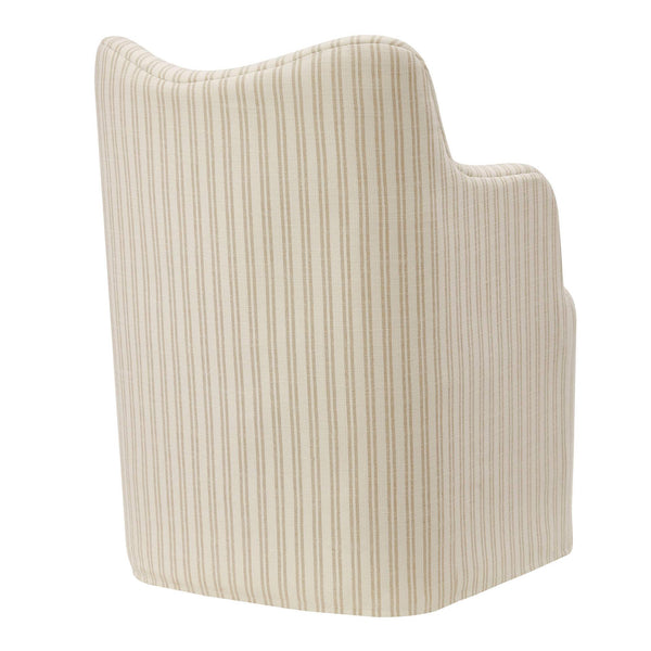 Modway Furniture Cordelle Modway Striped Linen Blend Swivel Dining Chair for Farmhouse or Coastal Rooms Oatmeal EEI-7780-OAS