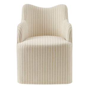 Modway Furniture Cordelle Modway Striped Linen Blend Swivel Dining Chair for Farmhouse or Coastal Rooms Oatmeal EEI-7780-OAS