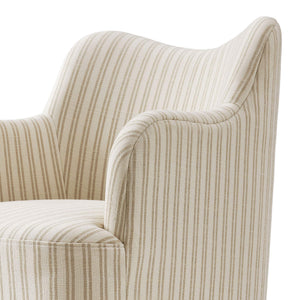 Modway Furniture Cordelle Modway Striped Linen Blend Swivel Dining Chair for Farmhouse or Coastal Rooms Oatmeal EEI-7780-OAS