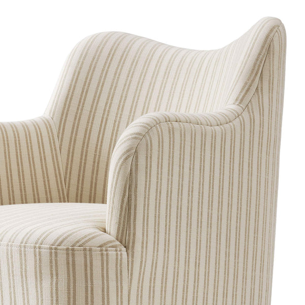 Modway Furniture Cordelle Modway Striped Linen Blend Swivel Dining Chair for Farmhouse or Coastal Rooms Oatmeal EEI-7780-OAS