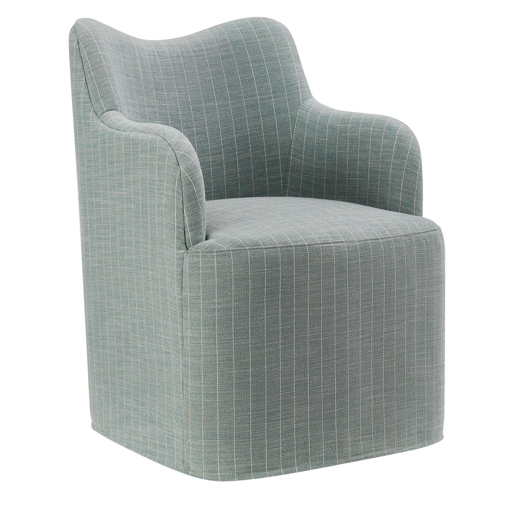 Modway Furniture Cordelle Modway Striped Linen Blend Swivel Dining Chair for Farmhouse or Coastal Rooms Blue EEI-7780-SPA