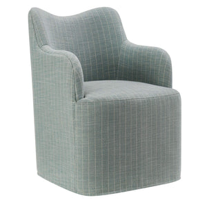 Modway Furniture Cordelle Modway Striped Linen Blend Swivel Dining Chair for Farmhouse or Coastal Rooms Blue EEI-7780-SPA