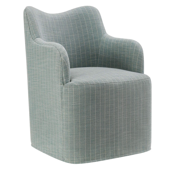 Modway Furniture Cordelle Modway Striped Linen Blend Swivel Dining Chair for Farmhouse or Coastal Rooms Blue EEI-7780-SPA