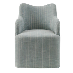 Modway Furniture Cordelle Modway Striped Linen Blend Swivel Dining Chair for Farmhouse or Coastal Rooms Blue EEI-7780-SPA