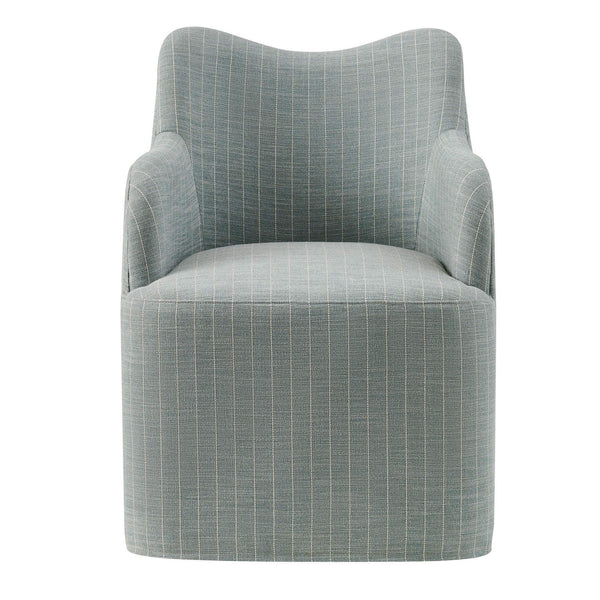 Modway Furniture Cordelle Modway Striped Linen Blend Swivel Dining Chair for Farmhouse or Coastal Rooms Blue EEI-7780-SPA