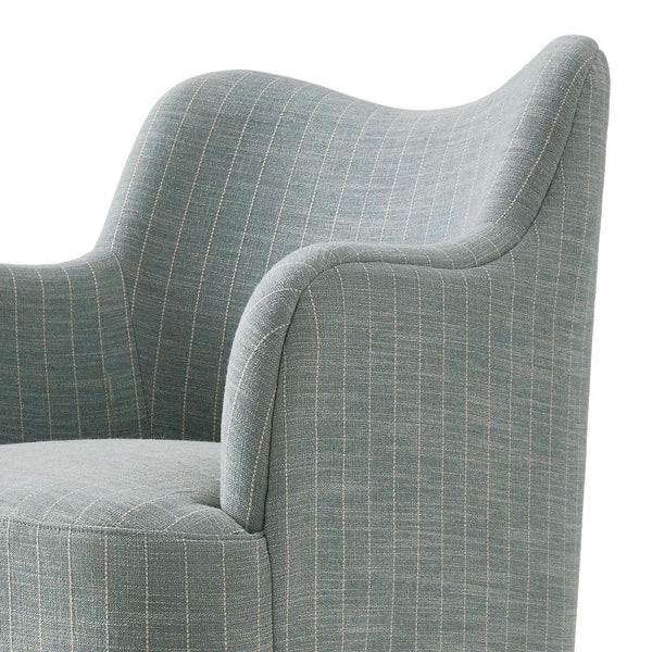 Modway Furniture Cordelle Modway Striped Linen Blend Swivel Dining Chair for Farmhouse or Coastal Rooms Blue EEI-7780-SPA