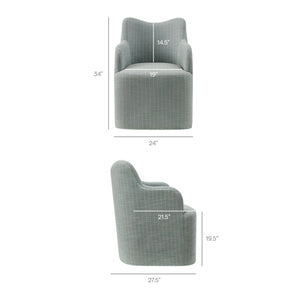 Modway Furniture Cordelle Modway Striped Linen Blend Swivel Dining Chair for Farmhouse or Coastal Rooms Blue EEI-7780-SPA