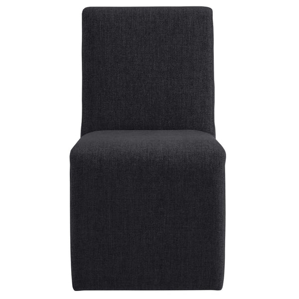 Modway Furniture Emory Modway Sculptural Slub Weave Armless Dining Chairs Set for Contemporary Rooms Ebony EEI-7786-EBO