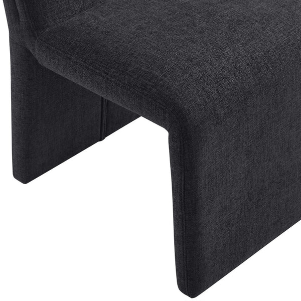 Modway Furniture Emory Modway Sculptural Slub Weave Armless Dining Chairs Set for Contemporary Rooms Ebony EEI-7786-EBO