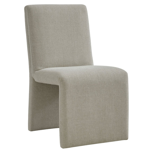 Modway Furniture Emory Modway Sculptural Slub Weave Armless Dining Chairs Set for Contemporary Rooms Linen EEI-7786-LIN