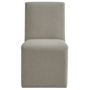 Modway Furniture Emory Modway Sculptural Slub Weave Armless Dining Chairs Set for Contemporary Rooms Linen EEI-7786-LIN
