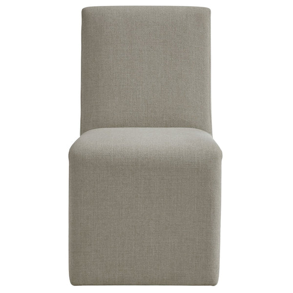 Modway Furniture Emory Modway Sculptural Slub Weave Armless Dining Chairs Set for Contemporary Rooms Linen EEI-7786-LIN