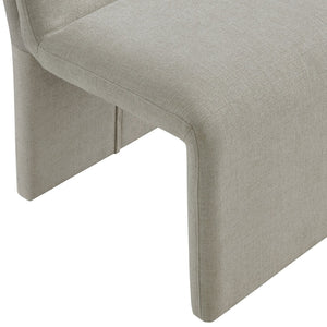 Modway Furniture Emory Modway Sculptural Slub Weave Armless Dining Chairs Set for Contemporary Rooms Linen EEI-7786-LIN