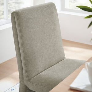 Modway Furniture Emory Modway Sculptural Slub Weave Armless Dining Chairs Set for Contemporary Rooms Linen EEI-7786-LIN