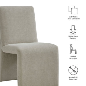 Modway Furniture Emory Modway Sculptural Slub Weave Armless Dining Chairs Set for Contemporary Rooms Linen EEI-7786-LIN